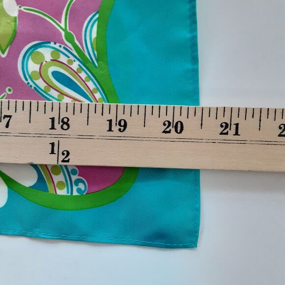 Lilly Pulitzer Ford 100% Silk Rectangle Scarf Pink Floral Breast Cancer 2004 - Picture 8 of 9